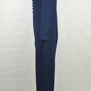 1970s Dark Blue Jumpsuit, Pants, Disco, Romper, Polyester, Small image 7