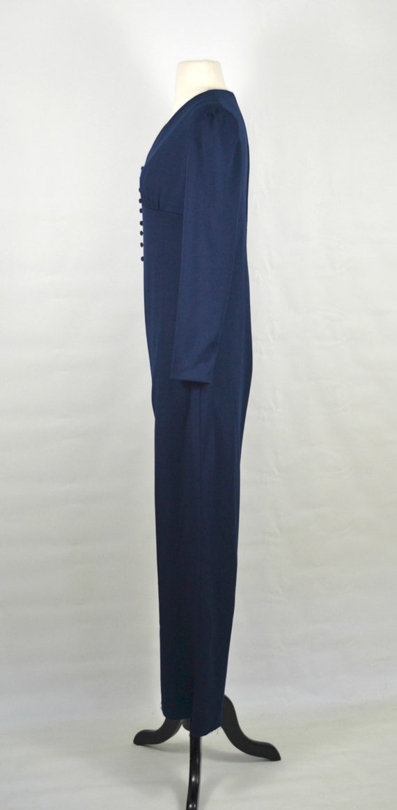 1970s Dark Blue Jumpsuit, Pants, Disco, Romper, P… - image 7