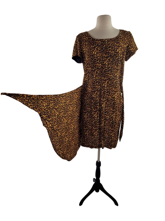 90s Lacy Leopard Print Dress (S)