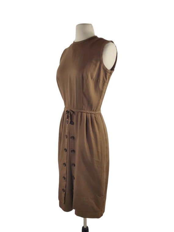 1960s Brown Sleeveless Sheath Dress by Alison Ayr… - image 3