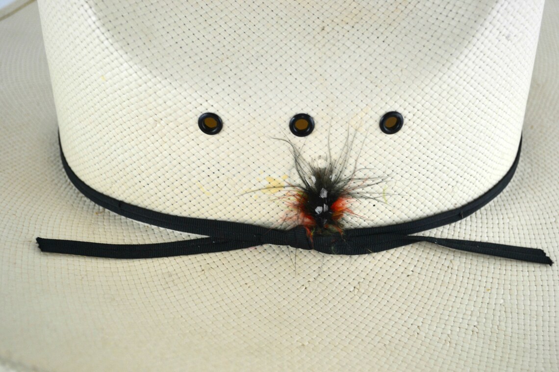 1980s Ivory Feathered Ridge Top Cowboy Hat by Eddy Bros Size Etsy