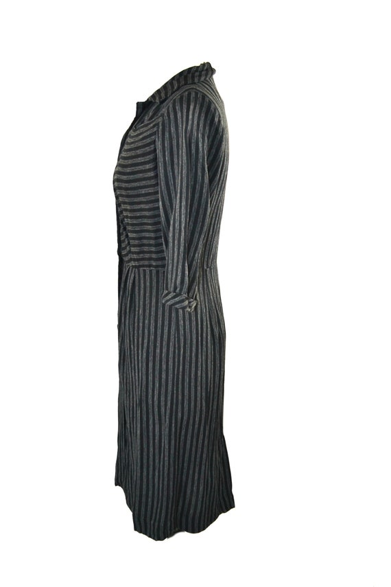 1950s/1960s Black and Gray Vertical Stripe Wiggle… - image 6