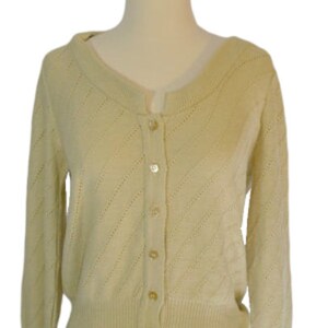 1960s Basic Cream Cardigan Sweater by Sears Jr Bazaar, Xsmall - Etsy