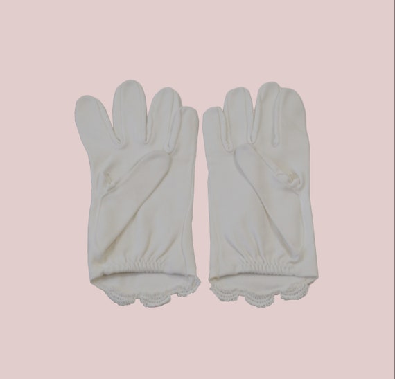 1950s/1960s White Wrist Length Cotton Gloves - image 4