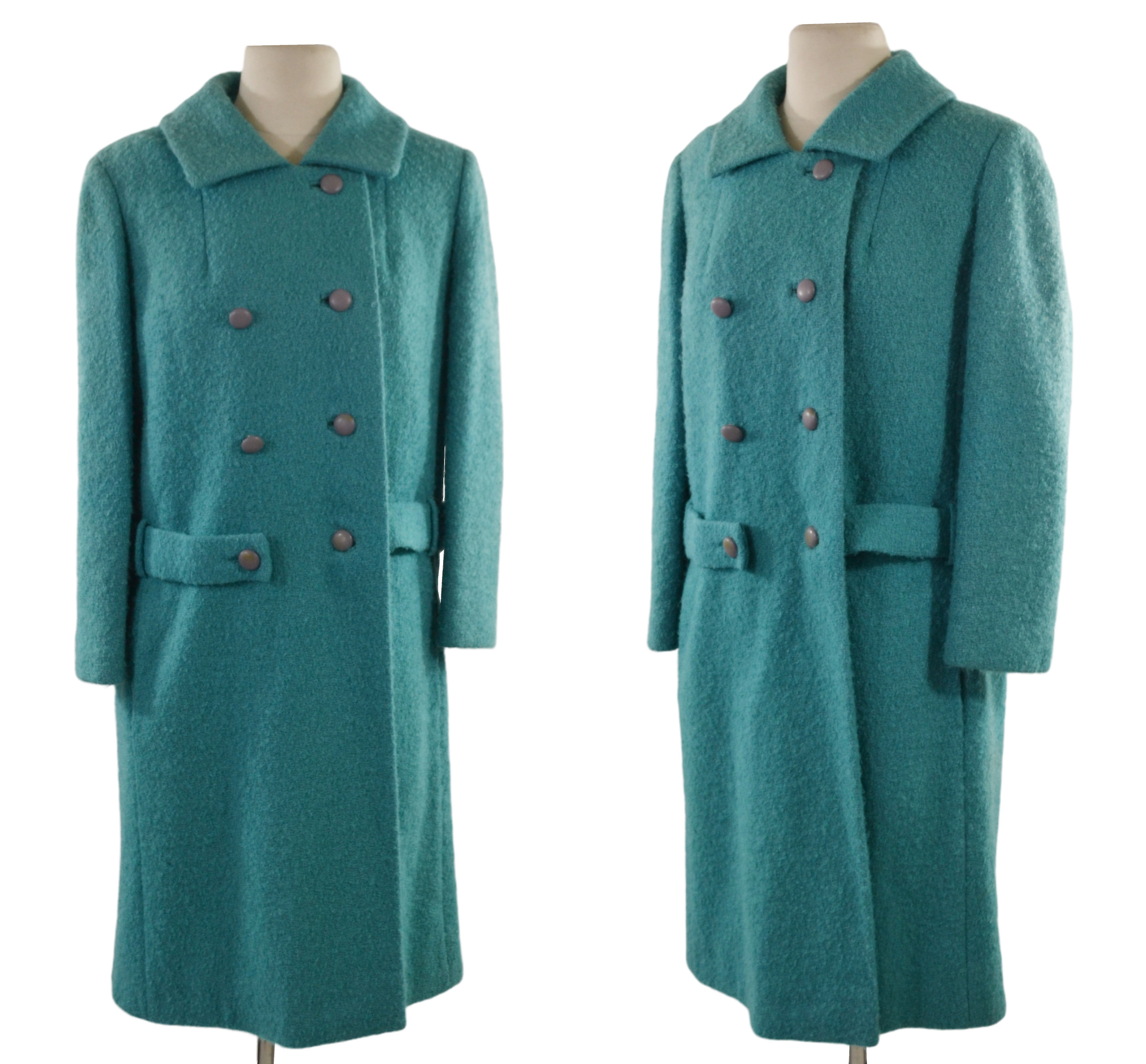 1960s Turquoise Tweed Mid Thigh Length Coat by Joseph Horne Co - Etsy