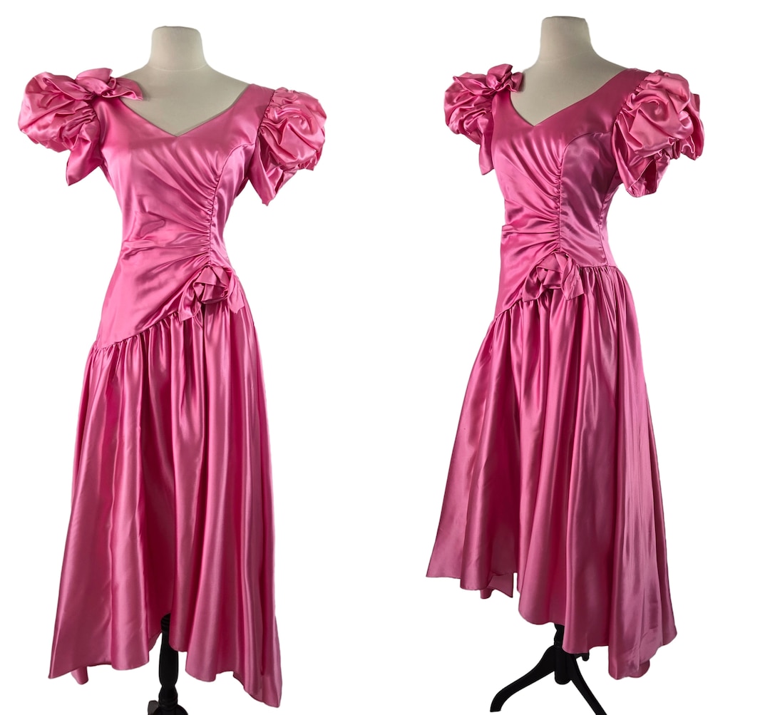 Large Pink 1980s Prom Dress