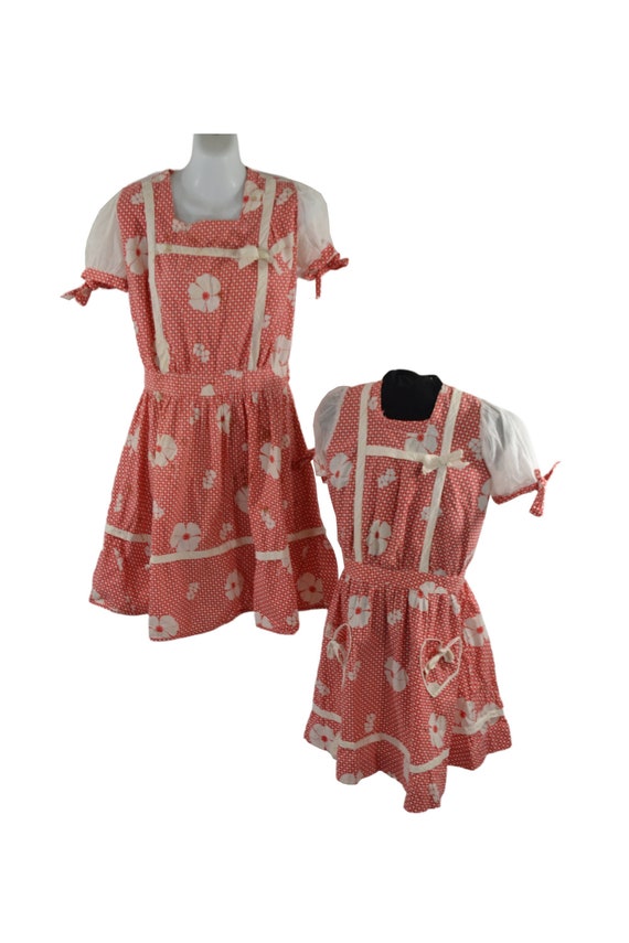 1950s/1960s Girls Red and White Gingham Matching … - image 1