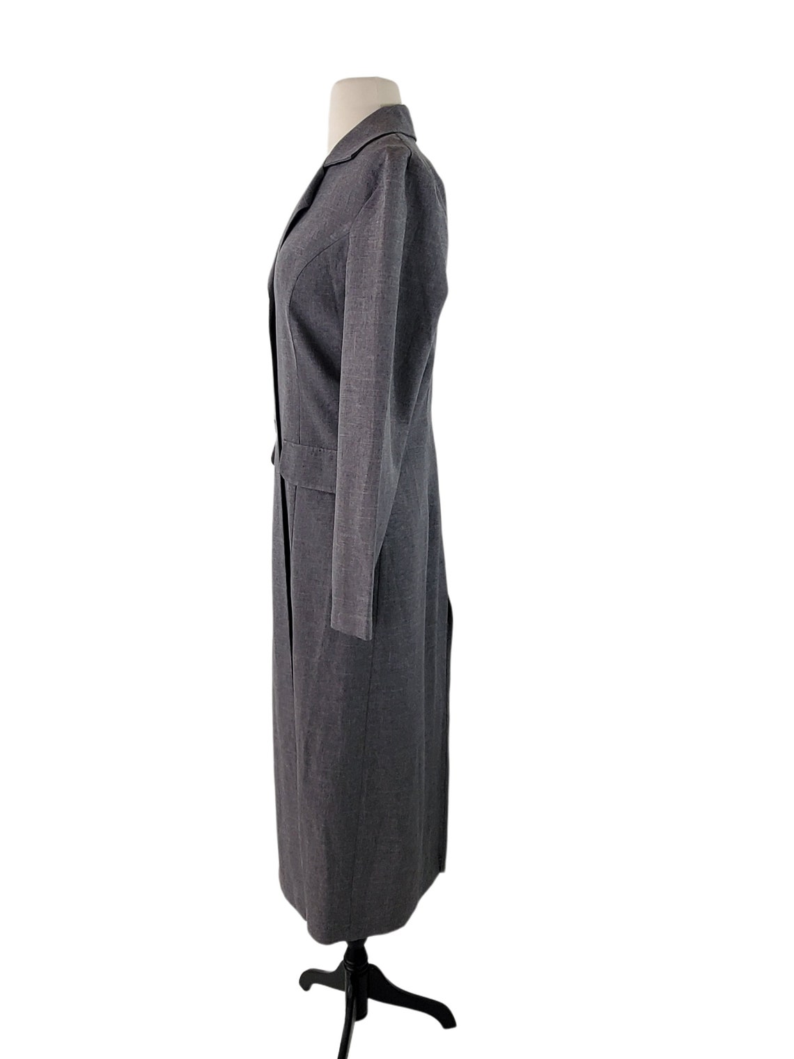 1980s Gray Summer Weight Trench Coat by City Triangles, Foto 4 von 5