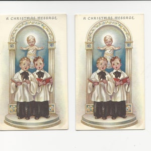 Vintage Rust Craft A Christmas Message Greeting Card, Choir Boys, conjunto de 2