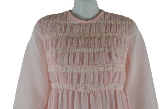 1970s Young Girls Pink Victorian Revival Dress by… - image 6