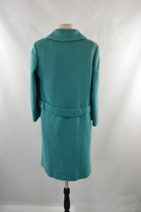 1960s Turquoise Tweed Mid Thigh Length Coat by Jo… - image 5