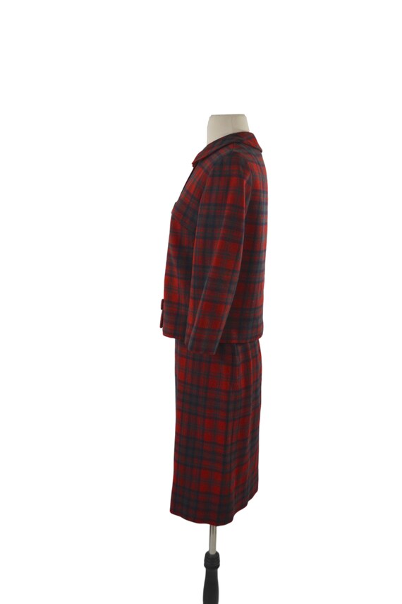 1950s/1960s Red, Green and Blue Wool Plaid Jacket… - image 6