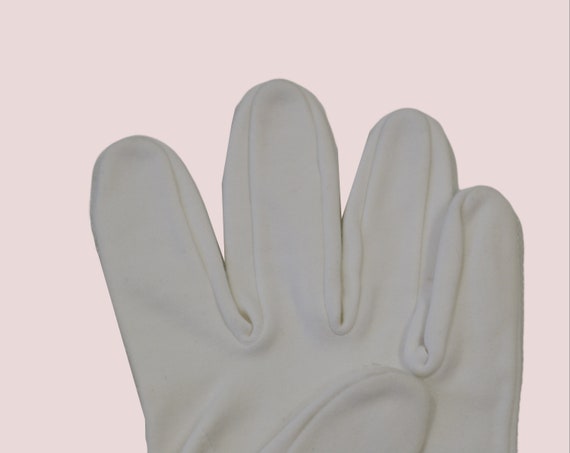 1950s/1960s White Wrist Length Cotton Gloves - image 5
