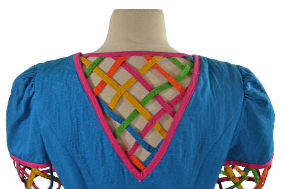 1980s Neon Blue Peplum Blazer by Jenna Benjamin - image 7