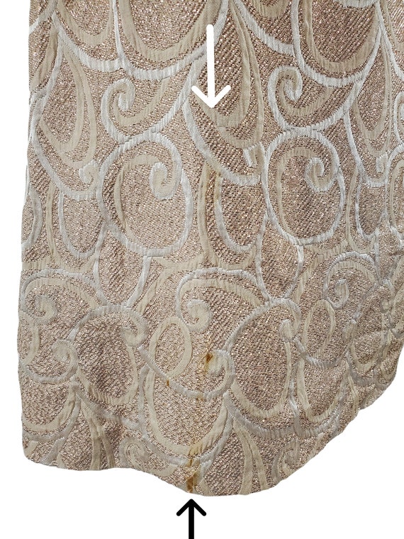 1960s Gold and Cream Metallic Brocade Mini Dress - image 8