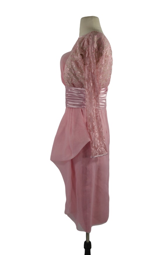 1980s Lace and Shimmery Sheer Pink Dress by Lilli… - image 6