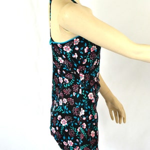 1980s Black Floral One Piece Swimsuit by Mainstream, Bathing Suit image 6