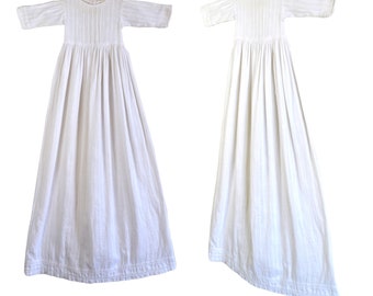 Antique Infant Christening Gown, White, Edwardian, Baby Baptism Dress