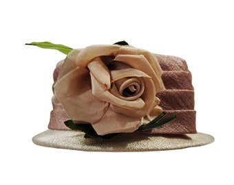Dobbs New York Vintage Derby Hat & Pin With Raffia Trim - Etsy display picture 1