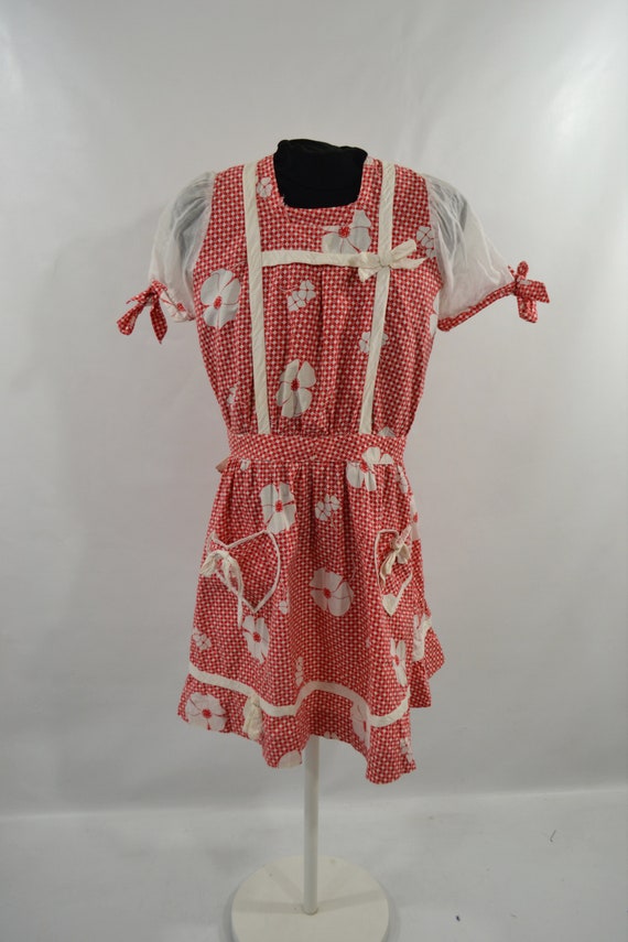 1950s/1960s Girls Red and White Gingham Matching … - image 6