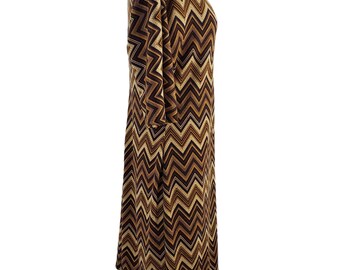Vintage Brown Chevron Print Bodycon Dress by Olivia Matthews - Etsy