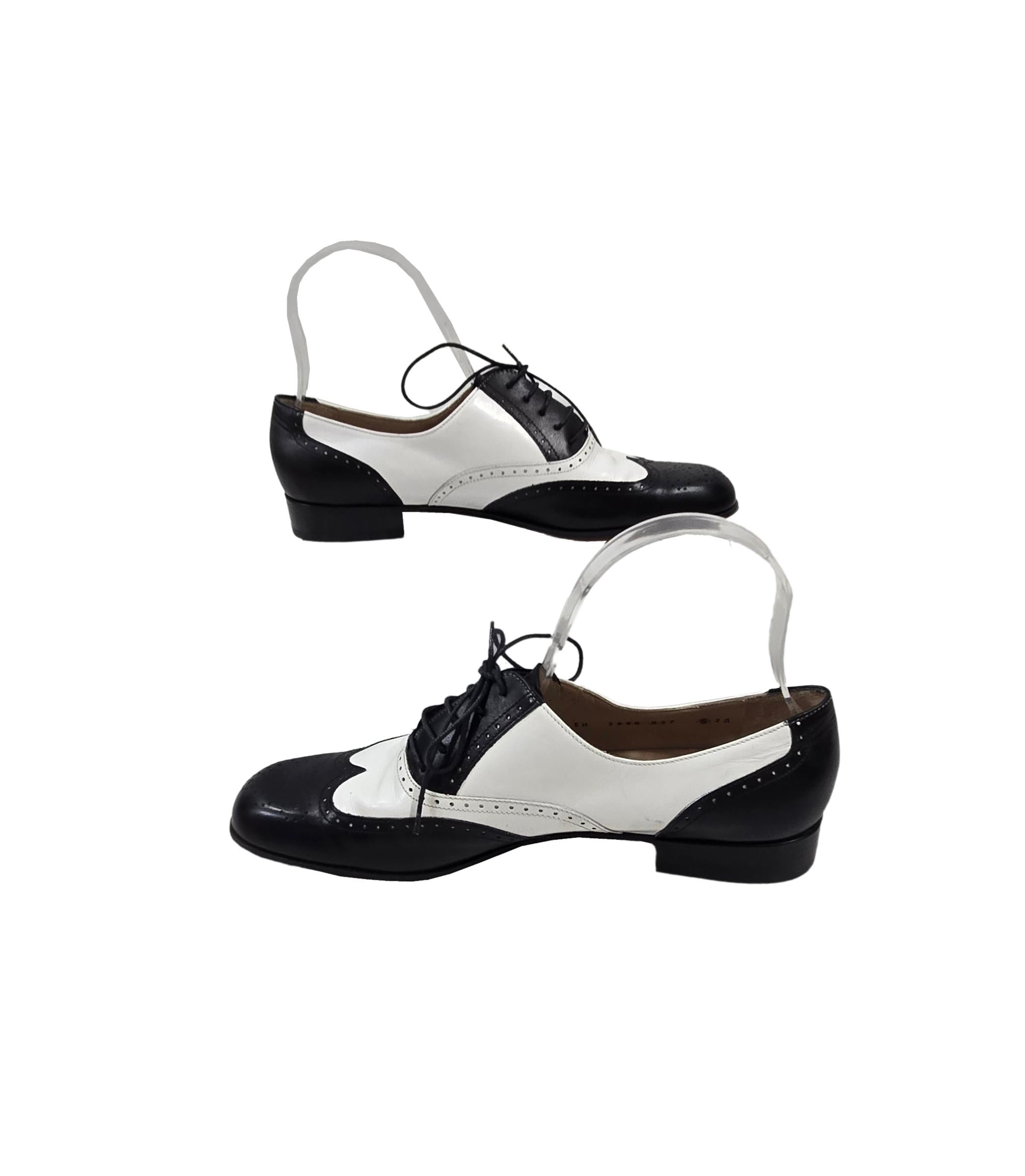 Vintage Salvatore Ferragamo Spectator Oxfords, Black and White
