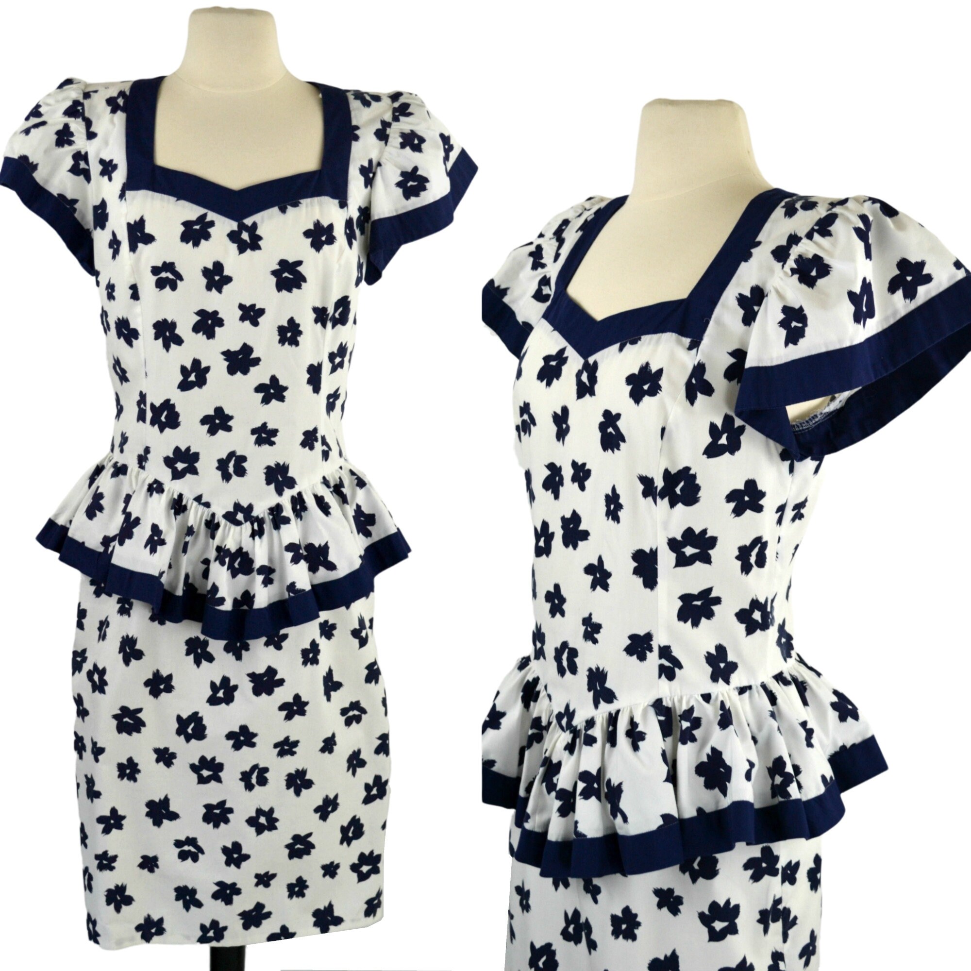 blue and white peplum dress gorgeous blue and white peplum dress