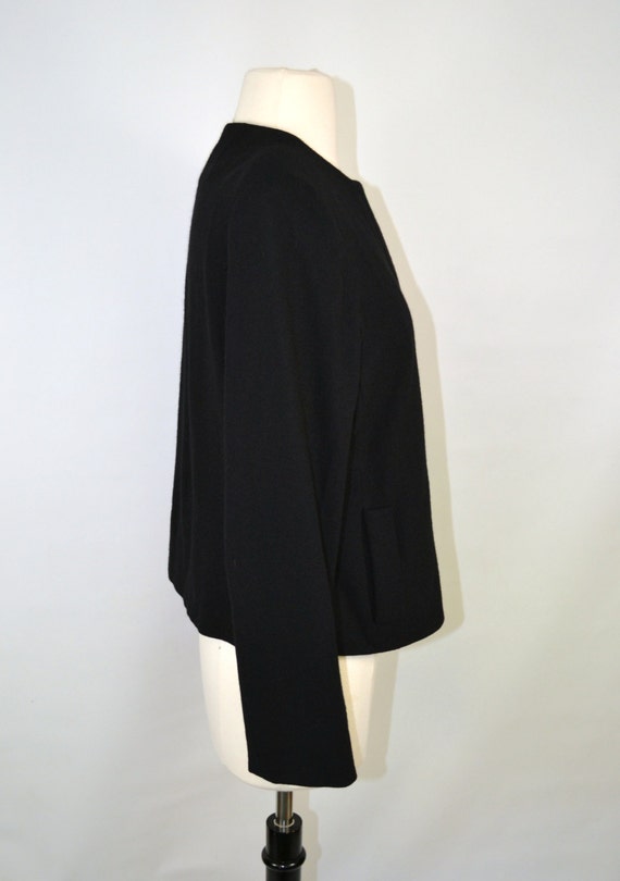 1960s Black Felted Wool Jacket by Piat LTD, Simpl… - image 4