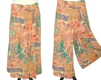 1980s Southwestern Novelty Print Culottes by Divina of Switzerland