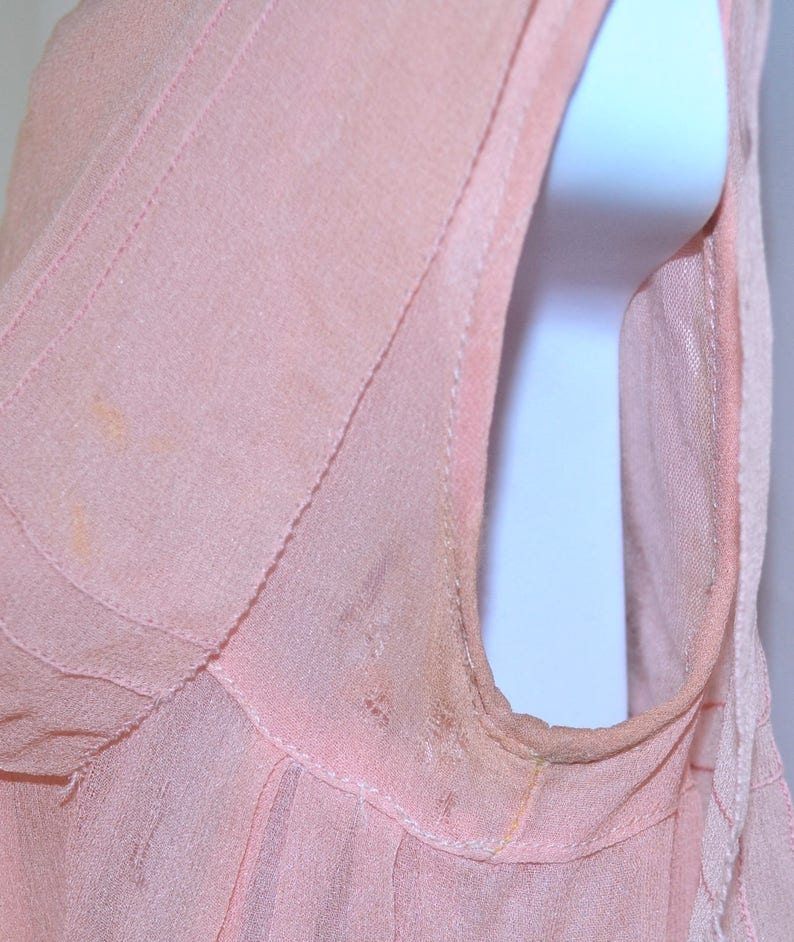 Vintage Rare Pink Muslin Sleeveless Girls Dress, Toddler Girl Dress, Needs TLC, Wounded Bird image 8