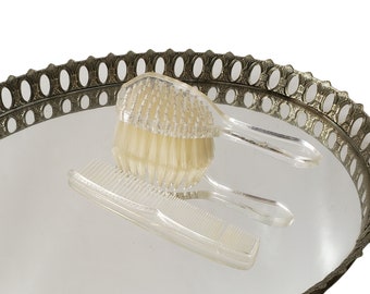 1960s Infant Lucite Hair Brush and Comb Set