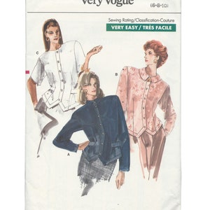 Vintage Very Easy Very Vogue Sewing Pattern 7017, Misses Blouse, Size 6 - 10, Uncut