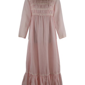 1970s Young Girls Pink Victorian Revival Dress by Vicky Vaugh Jrs image 2