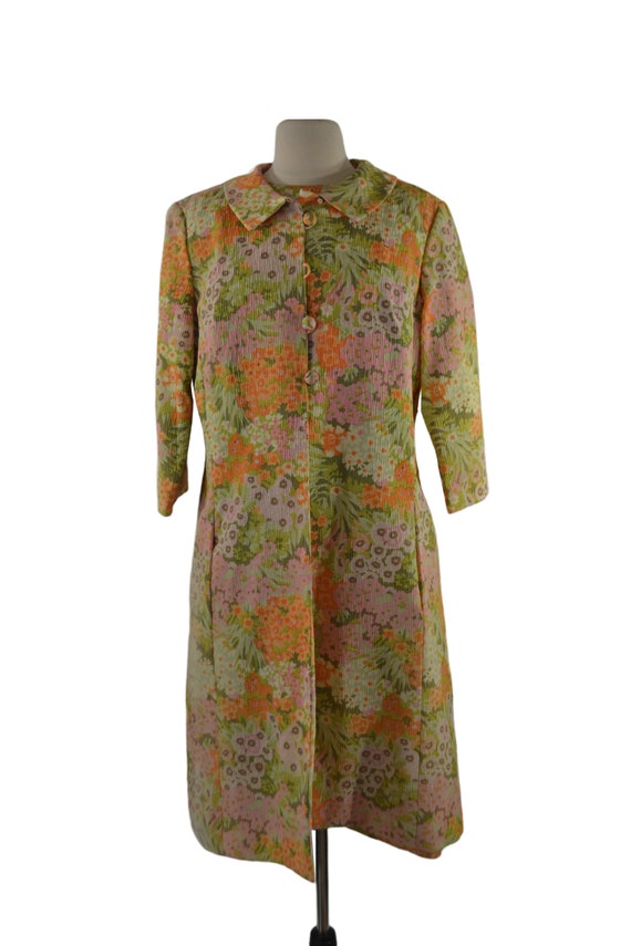 1960s Pastel Floral Dress and Jacket Set by Franc… - image 2