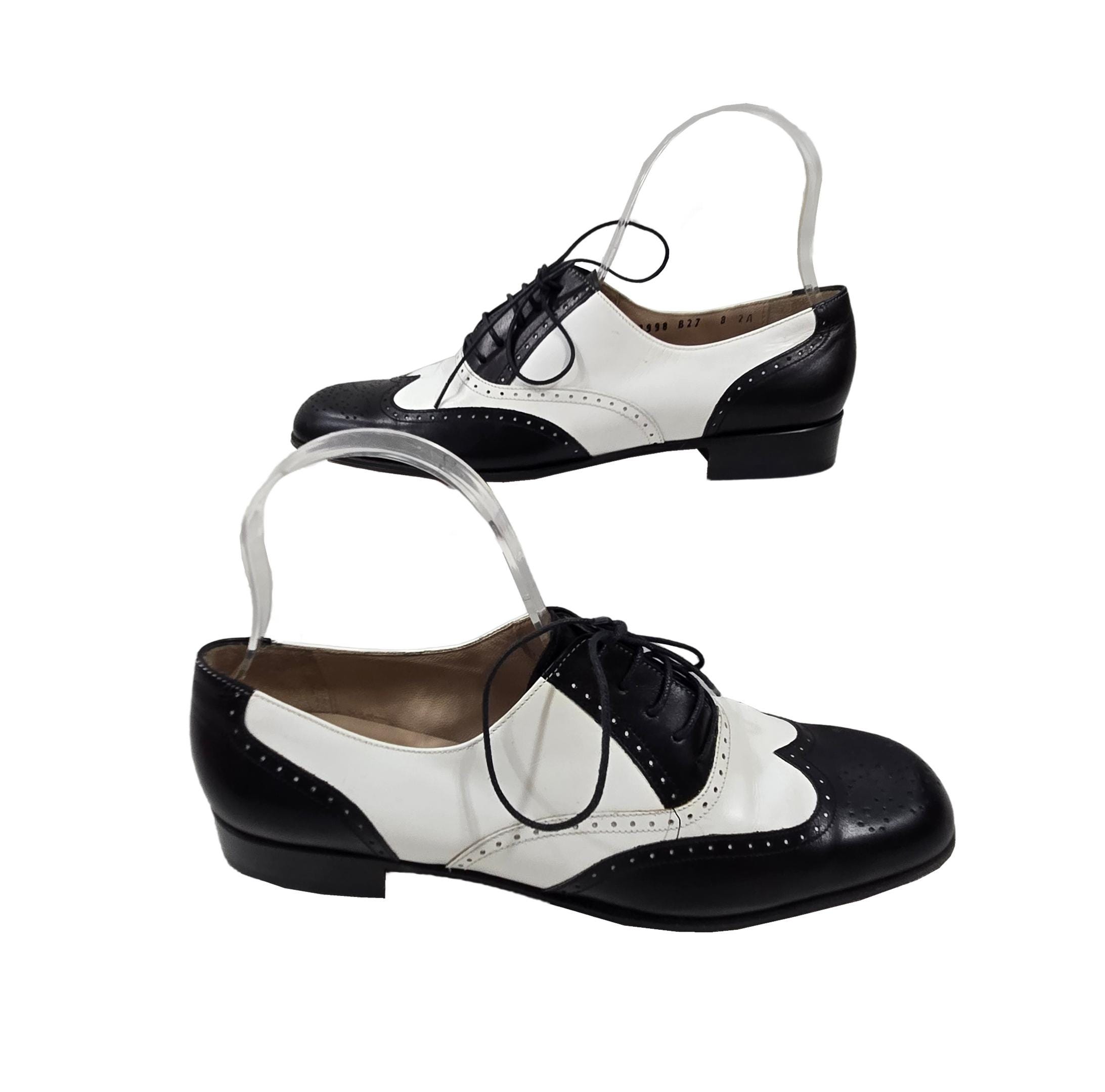 Vintage Salvatore Ferragamo Spectator Oxfords, Black and White