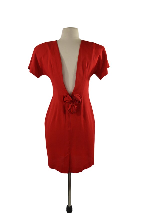 1990s Lipstick Red Sheath Dress by Late Edition L… - image 5