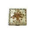 1960s Silver and Gold Tone Flower Basket Design Makeup Powder Compact by Majestic