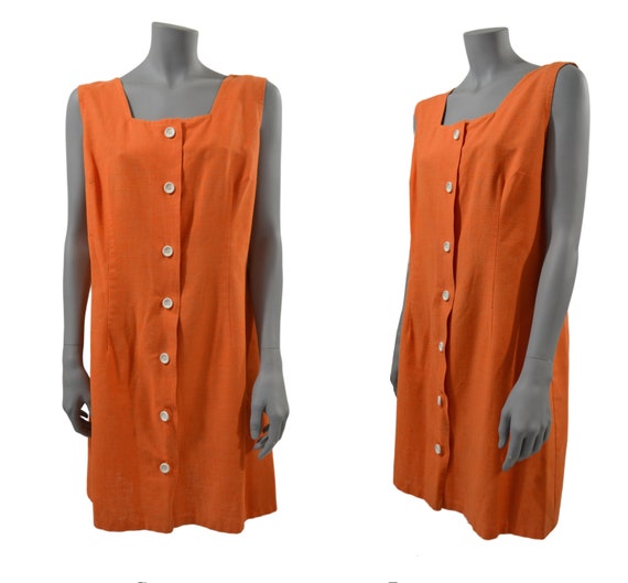 1960s/1970s Orange Sleeveless Romper/Sundress - image 1