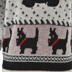 1980s Girls Black and White Scottish Terrier Pullover Sweater by Hot Fudge image 9