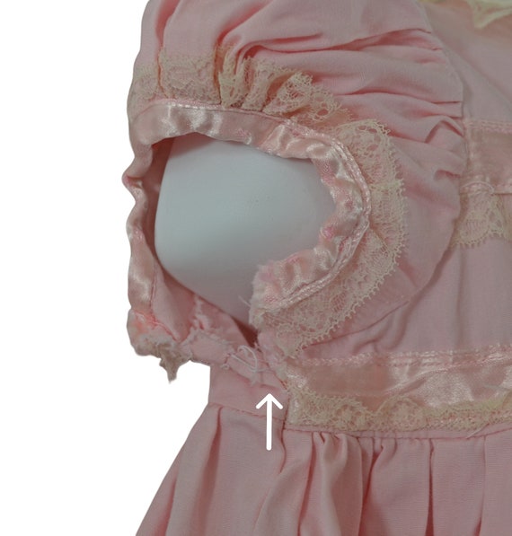 1950s Infant Pale Pink Cotton Dress, 18/24 Months - image 6