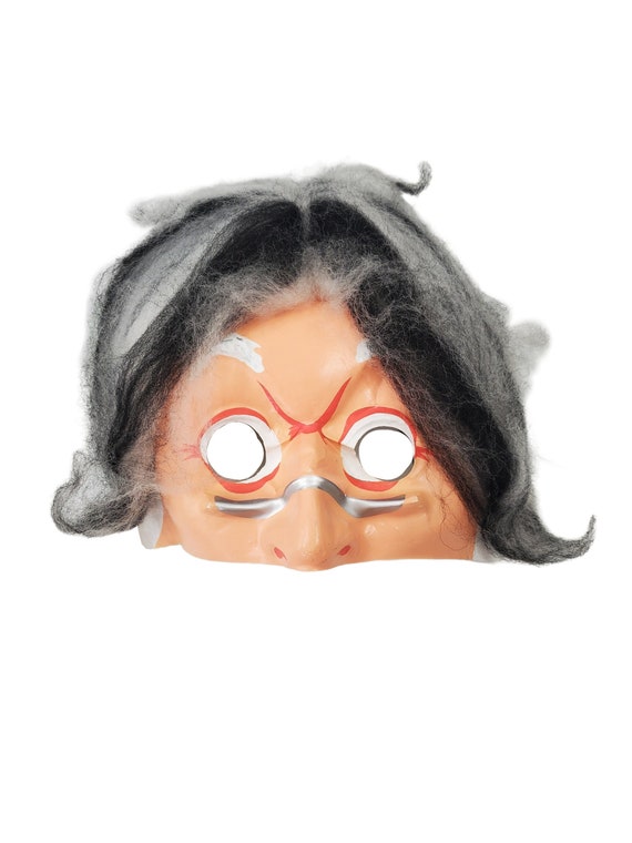 Vintage Old Maid/Witch Halloween Half Mask - image 1