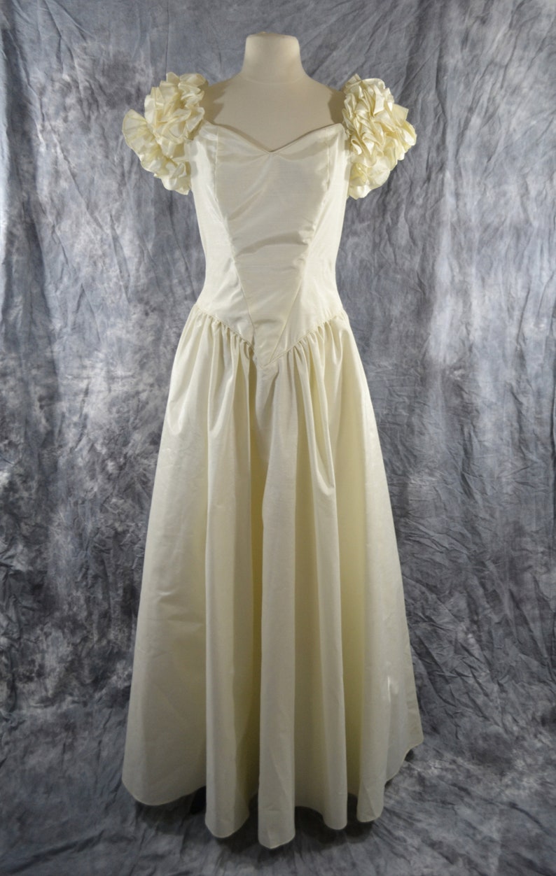 1980s NOS Creamy White Formal Gown by Escapades, Prom, Wedding Dress image 2