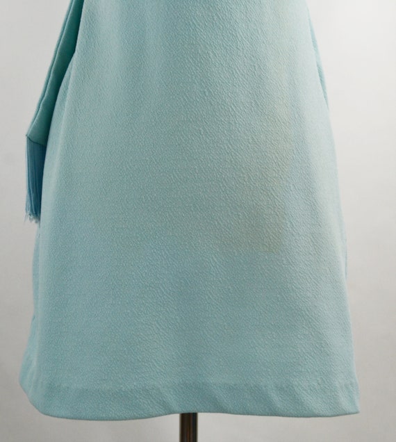 1960s/1970s Mint Blue Sleeveless Wrap Dress, Tass… - image 9