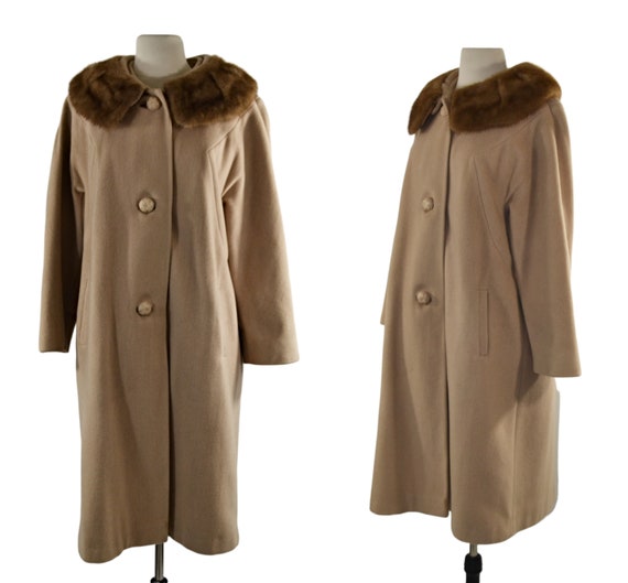 1960s Mary Lane Wool Coat, Honey Beige Mink Fur Collar - Etsy