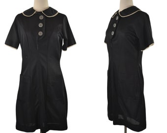 1960s Black Waitress/Uniform Dress