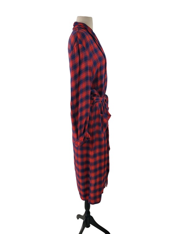 1950s/1960s Red and Blue Plaid Unisex Robe - image 6