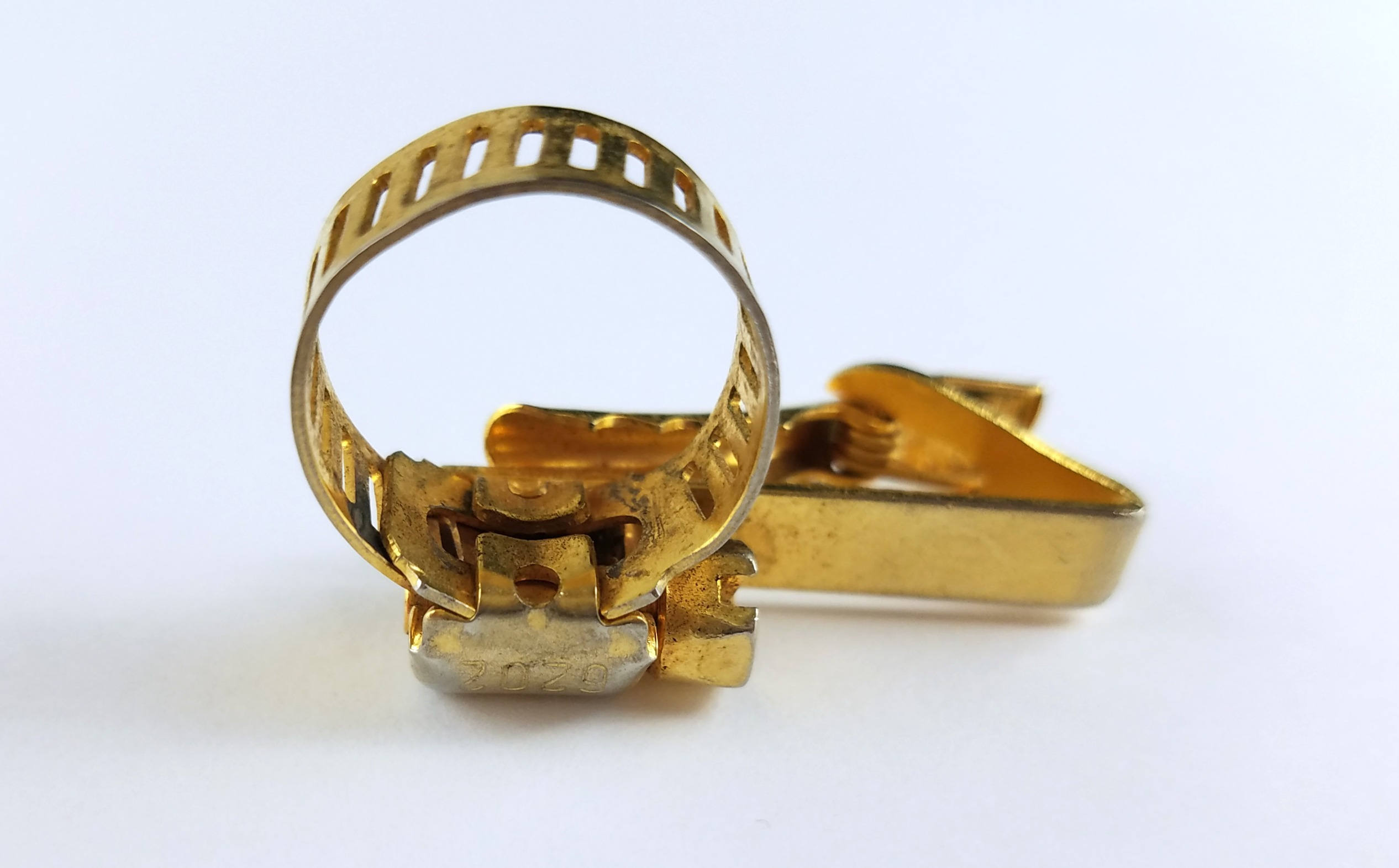 Vintage Gold Tone Hose Clamp Tie Clip IDEAL 6202 Etsy