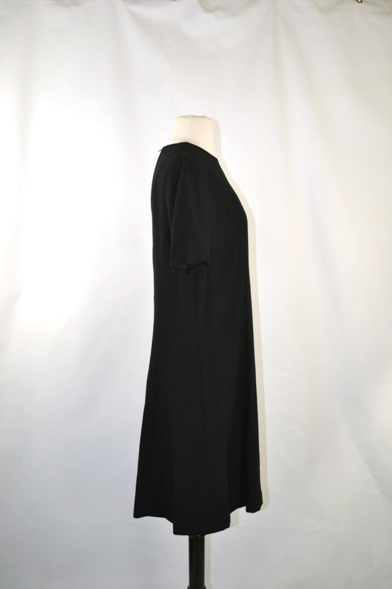 1960s Simple Classic Black Princess Cut Short Sleeve Dress by - Etsy