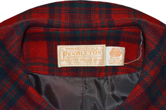 1950s/1960s Red, Green and Blue Wool Plaid Jacket… - image 10