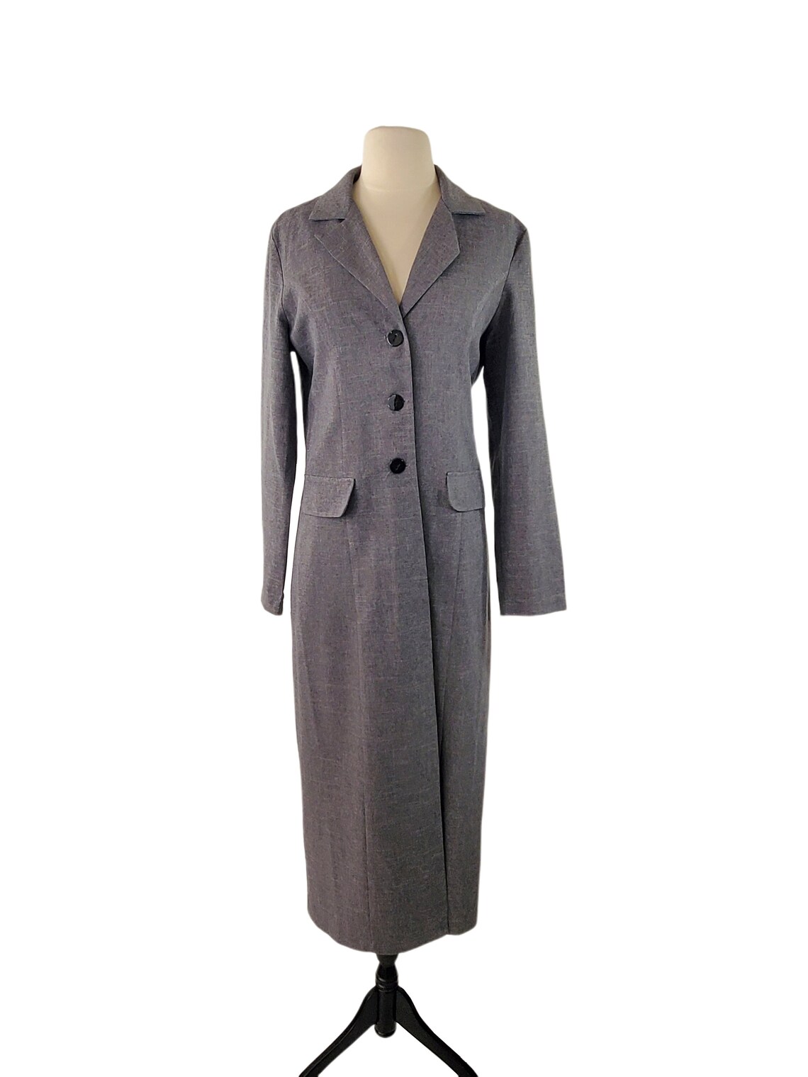 1980s Gray Summer Weight Trench Coat by City Triangles, Foto 2 von 5